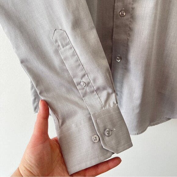 Horst Men's Grey Long Sleeve Button Down Dress shirt size 16 / 41 office suiting - Picture 4 of 9